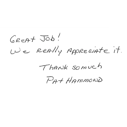 Handwritten customer thank-you note 17